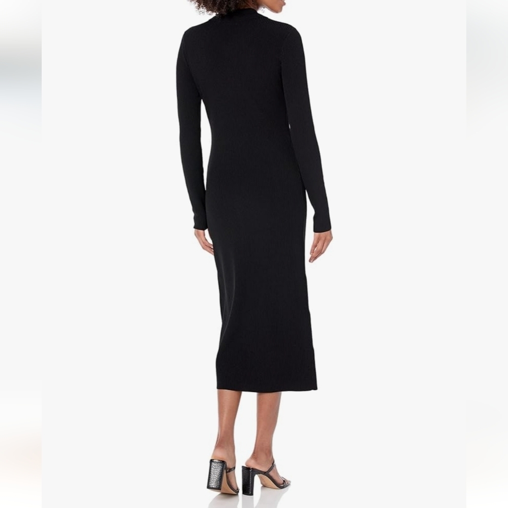 || MARLED || black sweater dress, or cardigan, sz medium, ribbed, button down - Picture 2 of 10